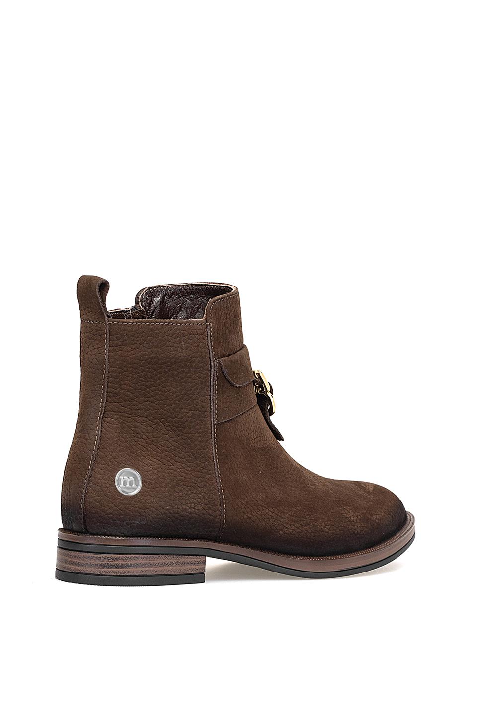 Mammamia D25KB-8305 Kadın Hakiki Nubuk Deri Klasik Bot Kahverengi