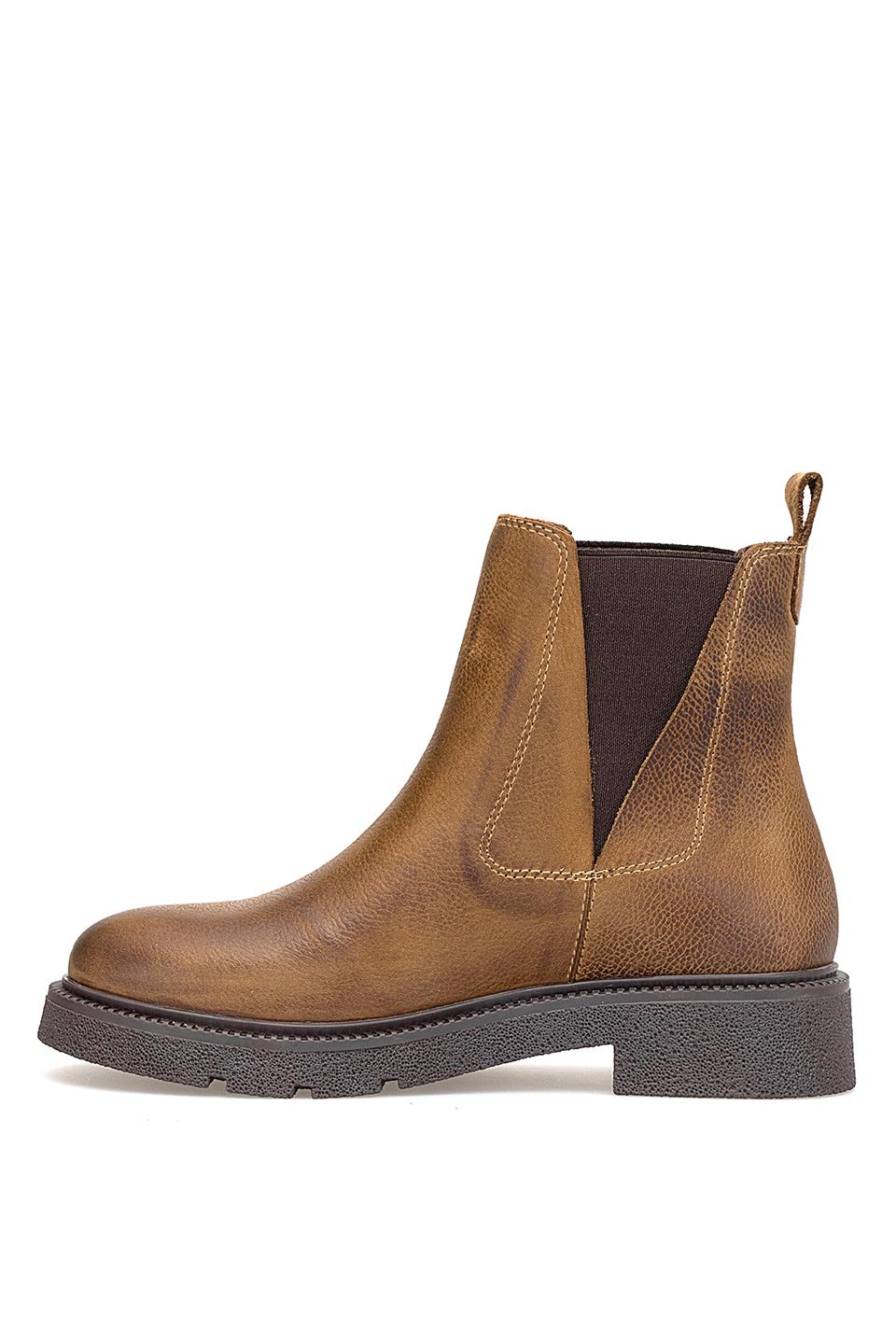 Mammamia D25KB-8335 Kadın Hakiki Nubuk Deri Chelsea Bot Taba