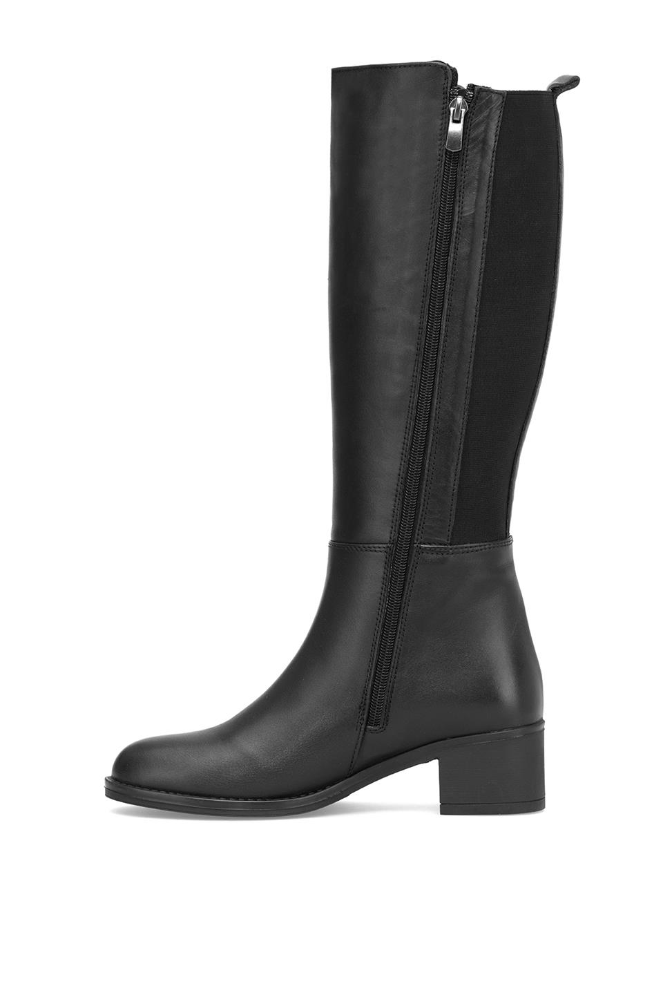 Mammamia D25KC-2300 Kadın Hakiki Deri Topuklu Çizme Siyah