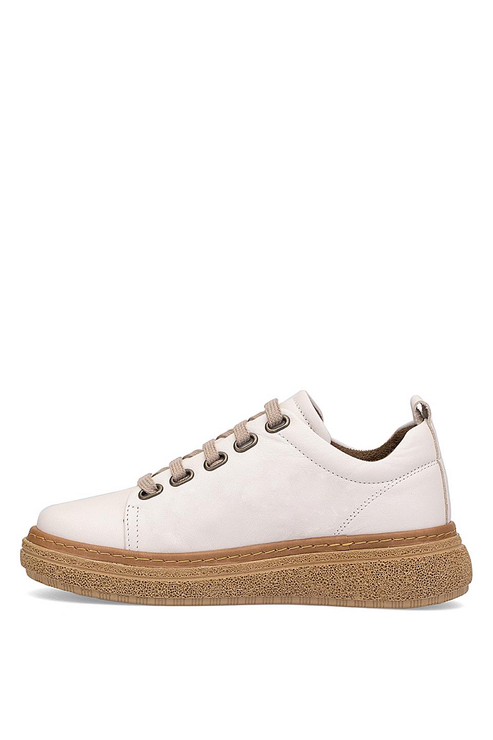 Mammamia D25YA-120 Kadın Hakiki Deri Casual Ayakkabı Kemik