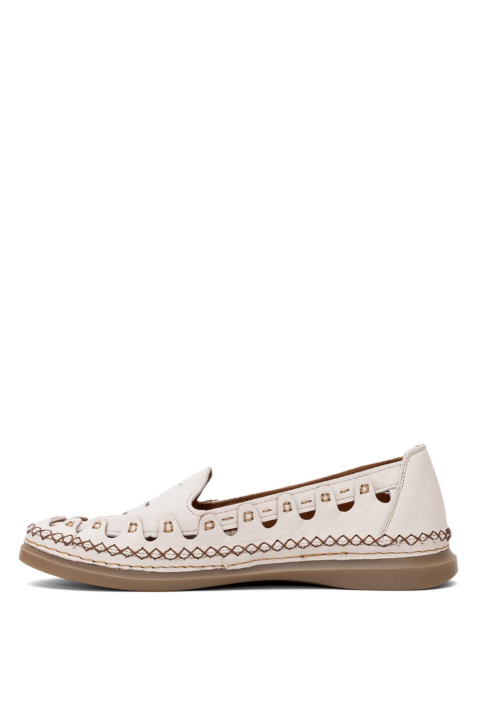 Mammamia D25YA-345 Kadın Hakiki Deri Casual Ayakkabı Kemik