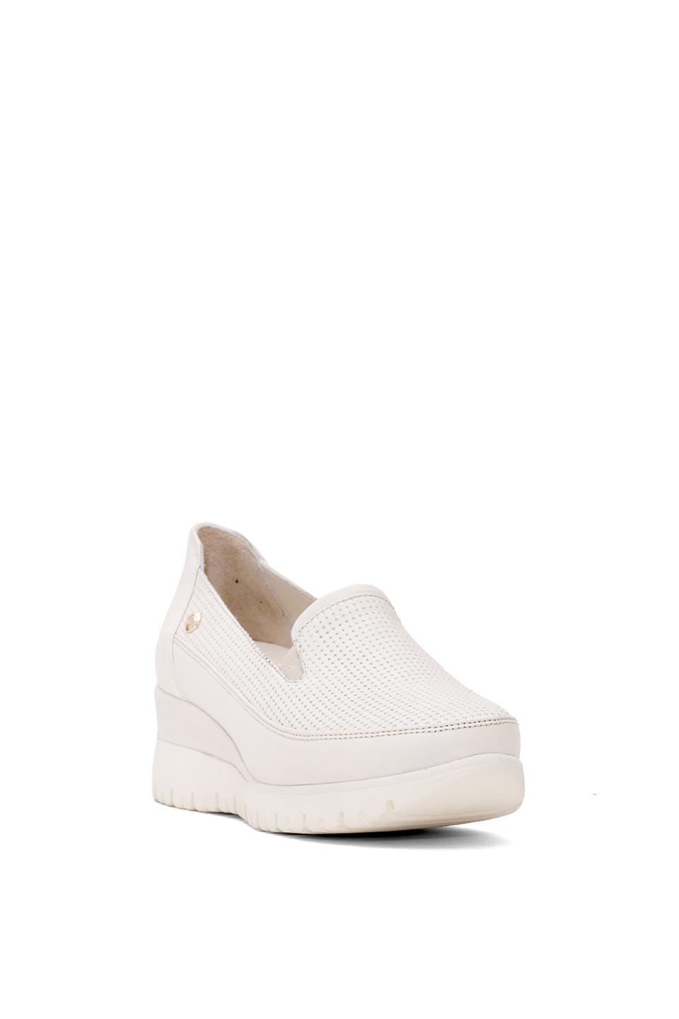 Mammamia D25YA-3545 Kadın Hakiki Deri Casual Ayakkabı Krem