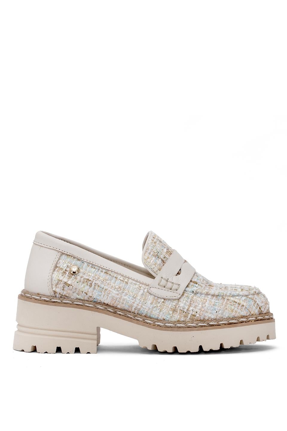 Mammamia D25YA-3655 Kadın Hakiki Deri Casual Ayakkabı Krem