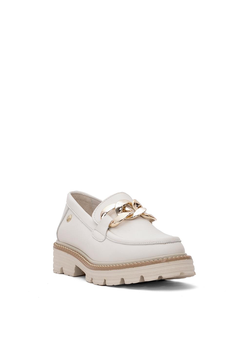 Mammamia D25YA-3690 Kadın Hakiki Deri Casual Ayakkabı Krem