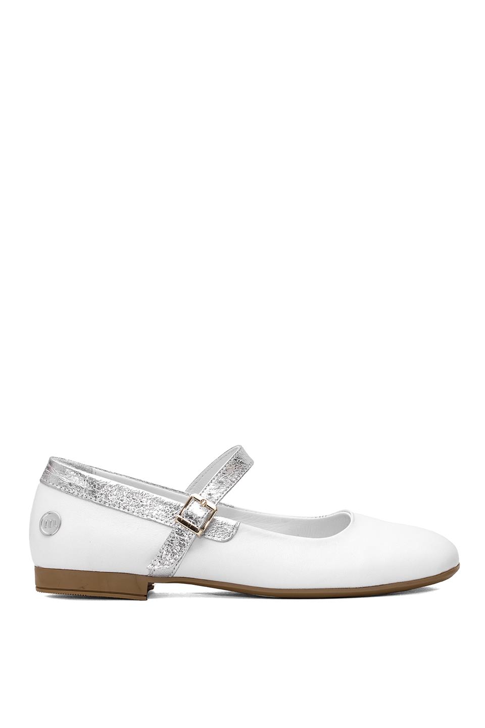 Mammamia D25YA-7145 Kadın Hakiki Deri Babet Beyaz