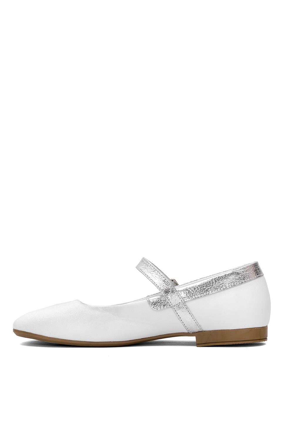 Mammamia D25YA-7145 Kadın Hakiki Deri Babet Beyaz