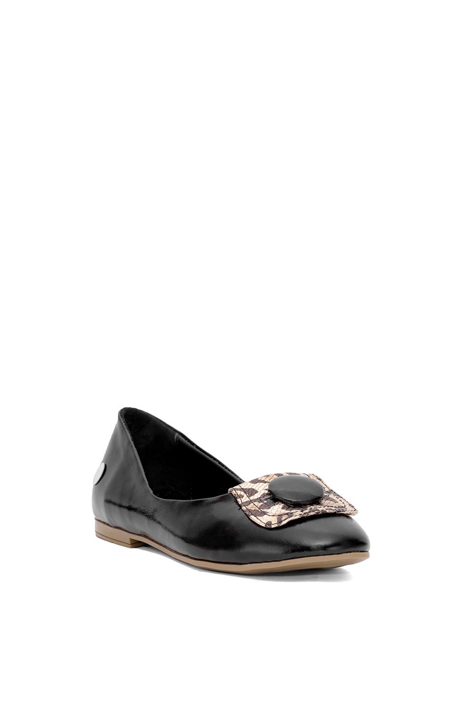 Mammamia D25YA-7225 Kadın Hakiki Deri Babet Siyah