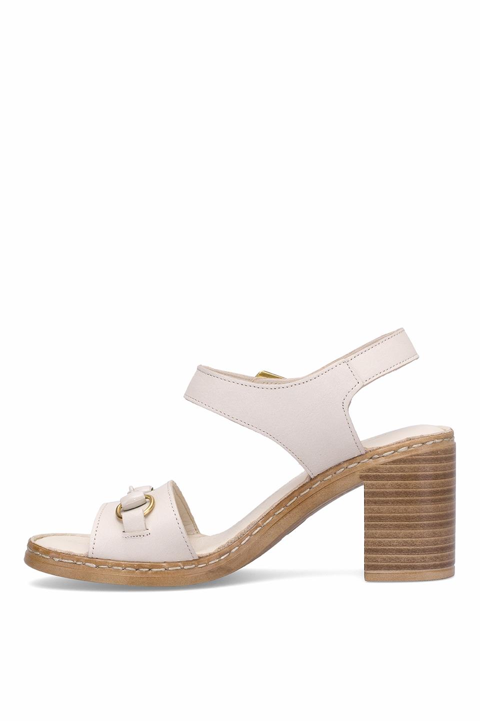 Mammamia D25YS-2420 Kadın Hakiki Deri Topuklu Sandalet Kemik