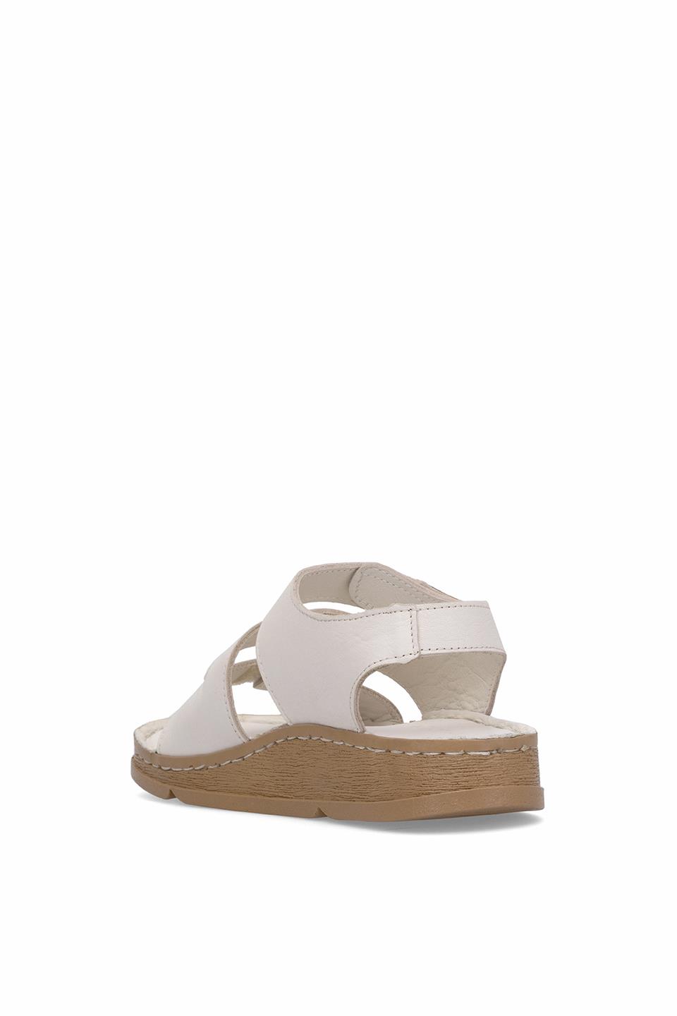 Mammamia D25YS-2450 Kadın Hakiki Deri Düz Sandalet Kemik