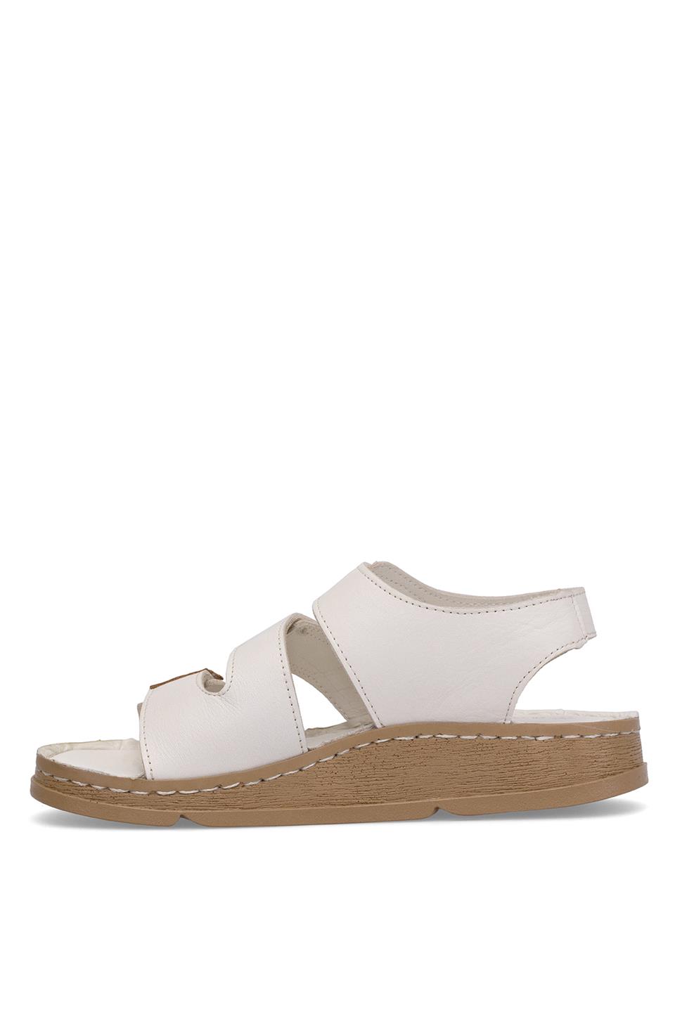 Mammamia D25YS-2450 Kadın Hakiki Deri Düz Sandalet Kemik