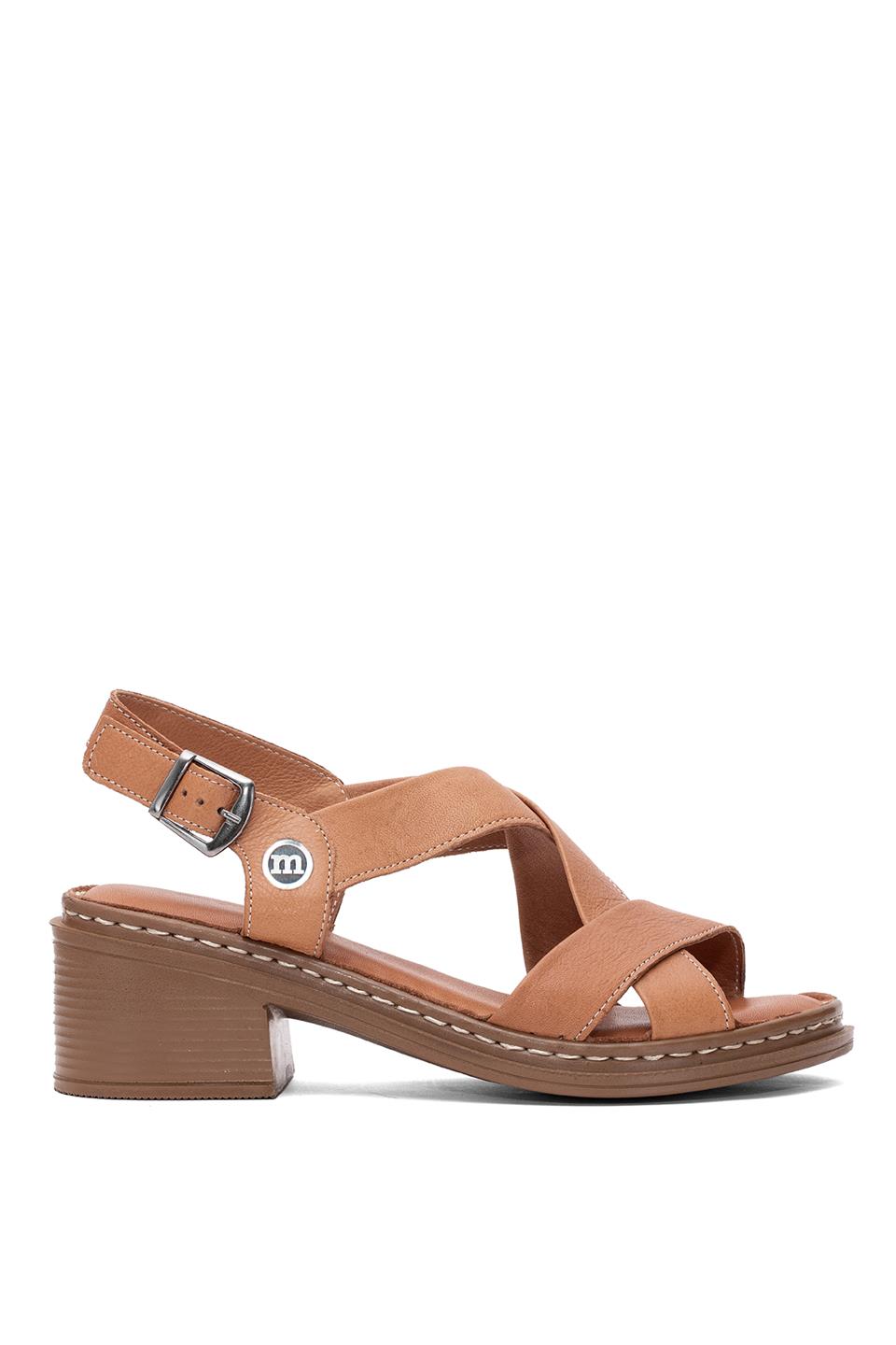 Mammamia D25YS-2560 Kadın Hakiki Deri Topuklu Sandalet Taba