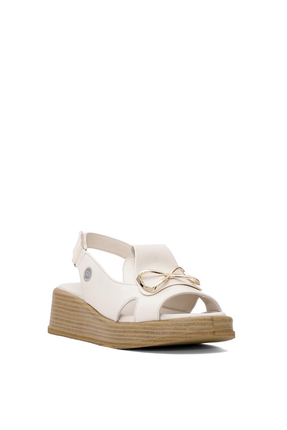 Mammamia D25YS-2780 Kadın Hakiki Deri Düz Sandalet Kemik