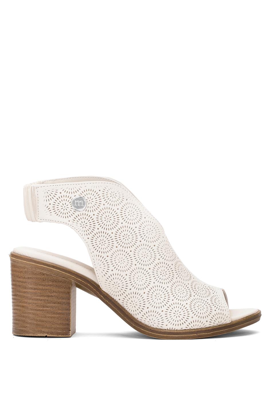 Mammamia D25YS-2915 Kadın Hakiki Deri Topuklu Sandalet Krem