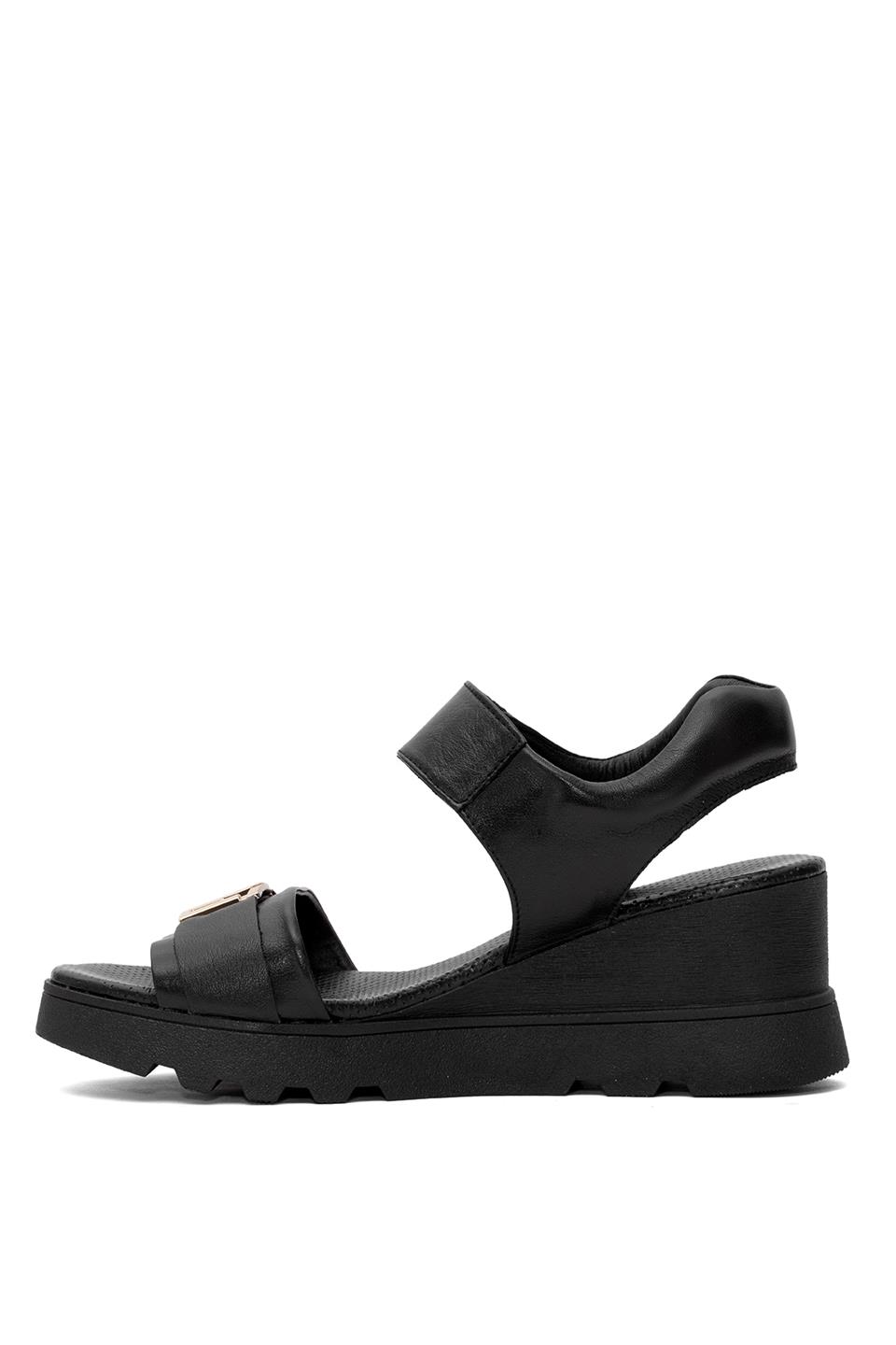 Mammamia D25YS-2995 Kadın Hakiki Deri Dolgu Topuk Sandalet Siyah