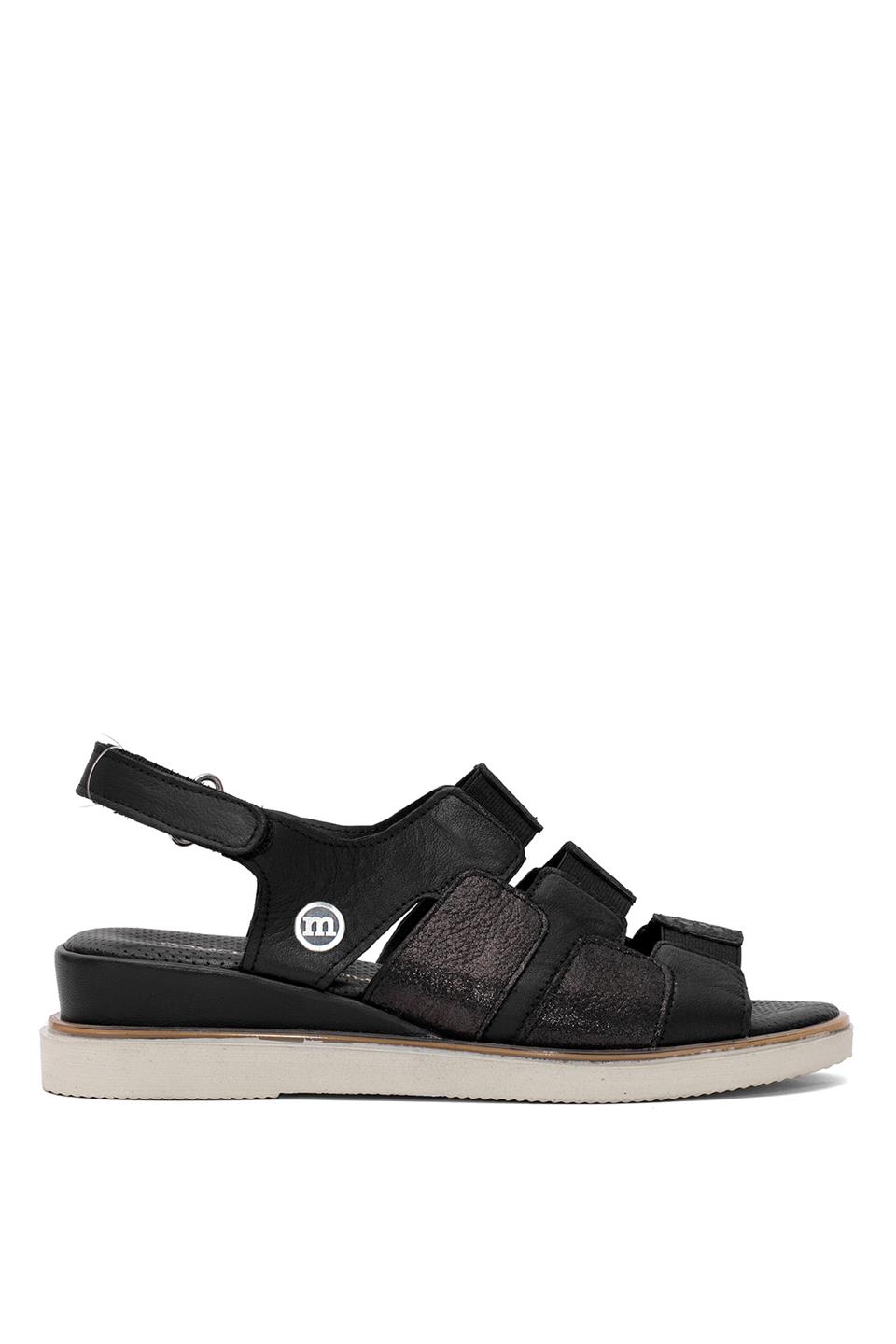 Mammamia D25YS-5040 Kadın Hakiki Deri Düz Sandalet Siyah