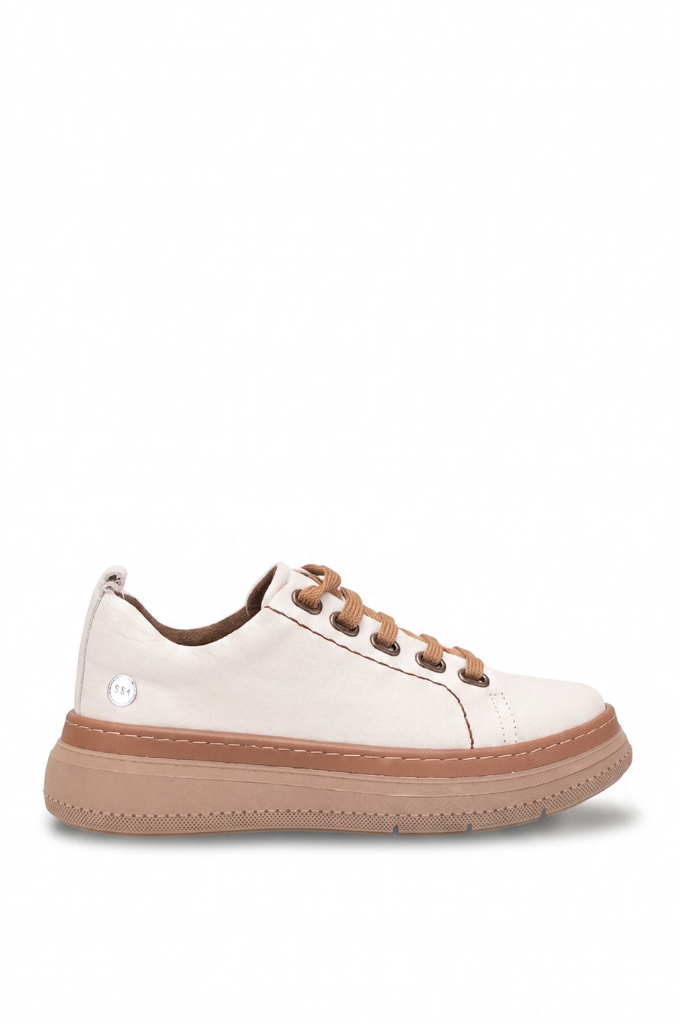 Mammamia D26KA-605 Kadın Hakiki Deri Casual Ayakkabı Krem
