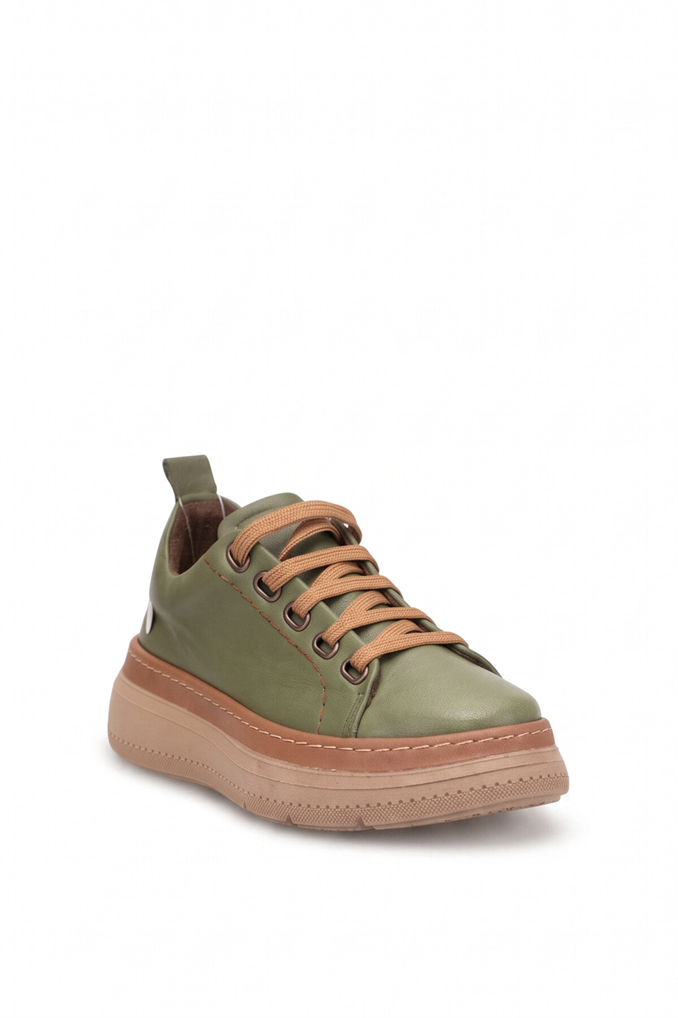 Mammamia D26KA-605 Kadın Hakiki Deri Casual Ayakkabı Haki