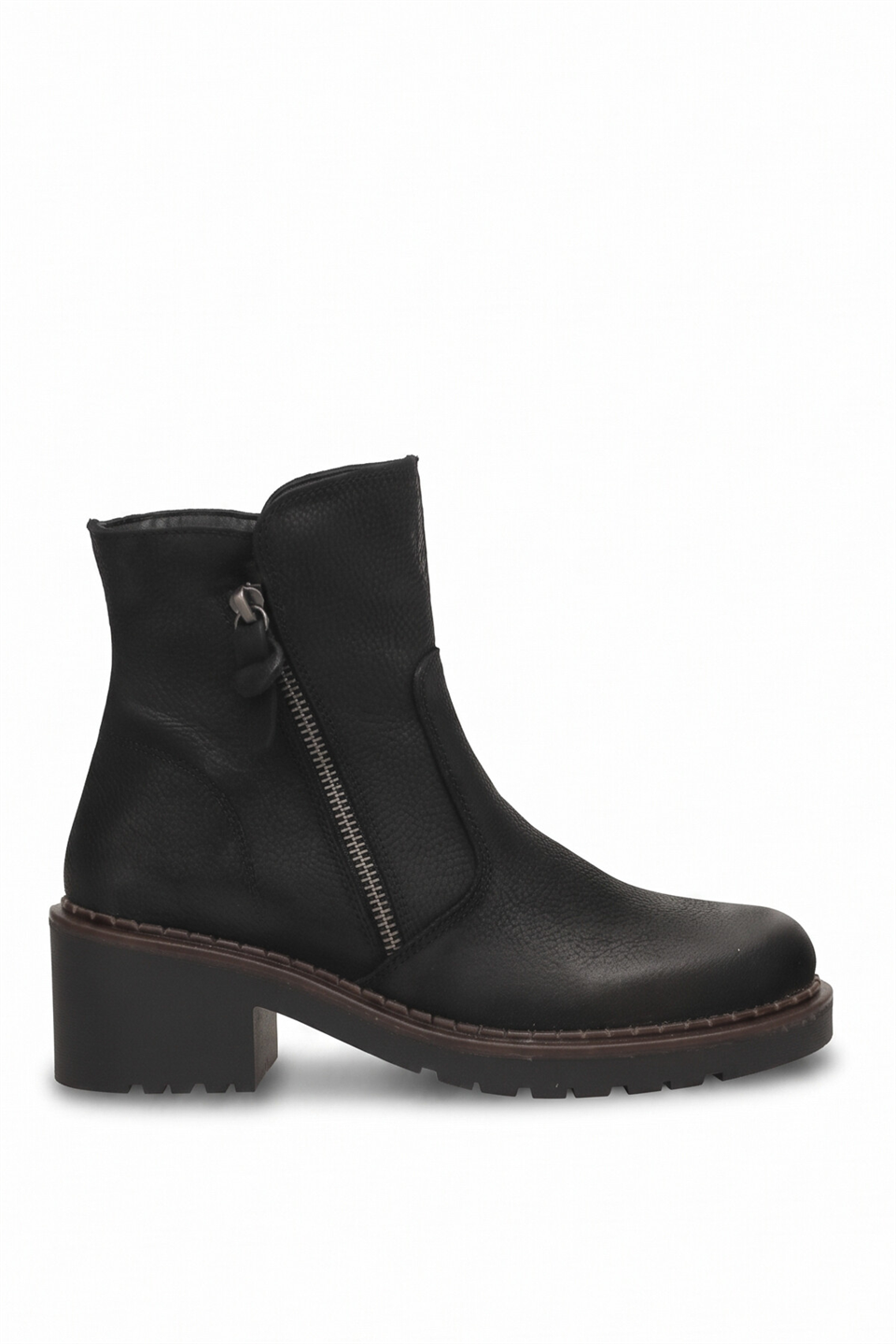 Mammamia D26KB-4430 Kadın Hakiki Deri Topuklu Bot Siyah