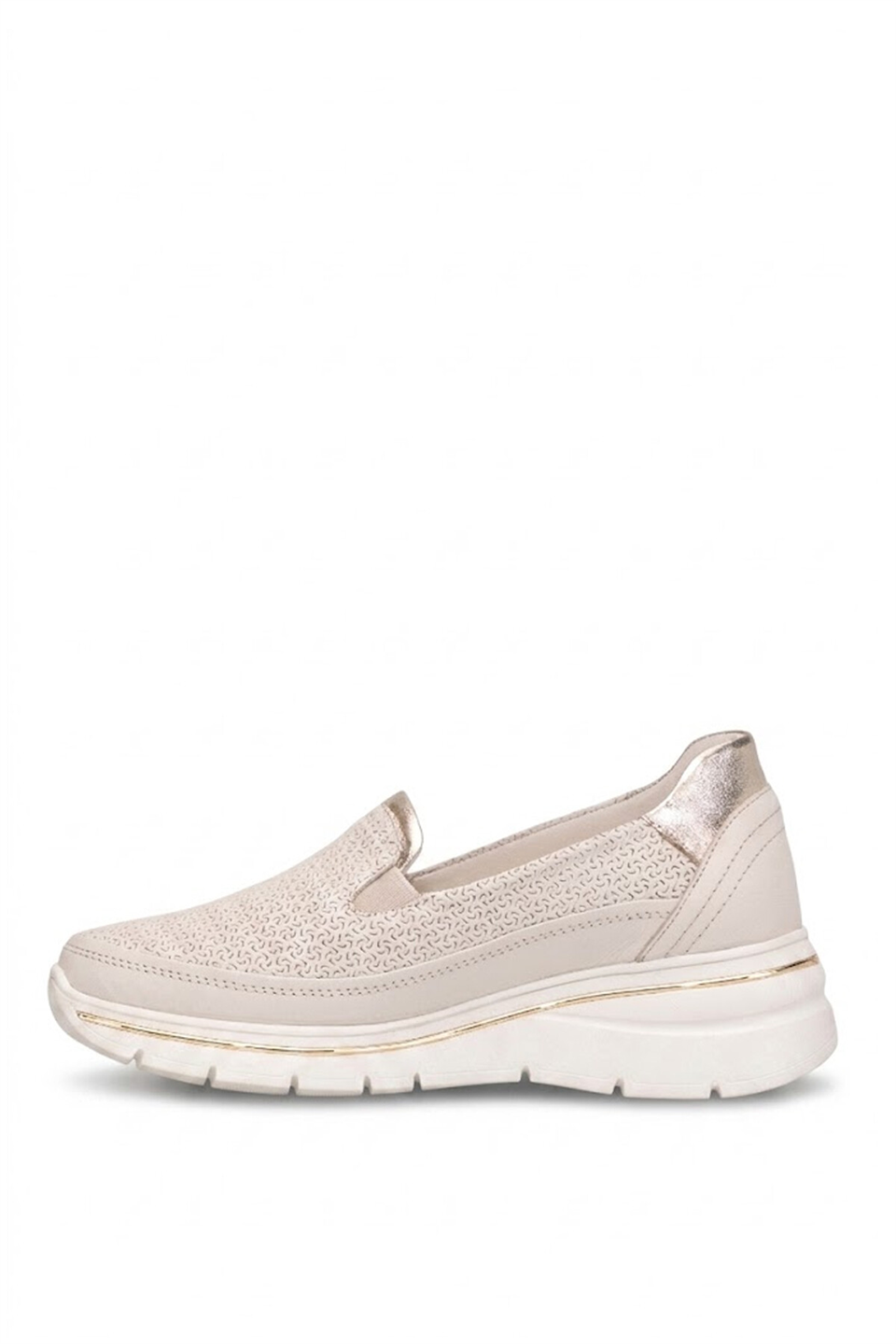 Mammamia D26YA-3200 Kadın Hakiki Deri Dolgu Topuk Ayakkabı Krem