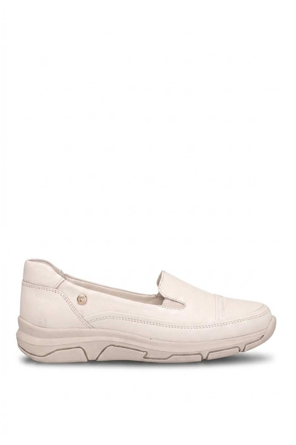 Mammamia D26YA-3570 Kadın Hakiki Deri Casual Ayakkabı Krem