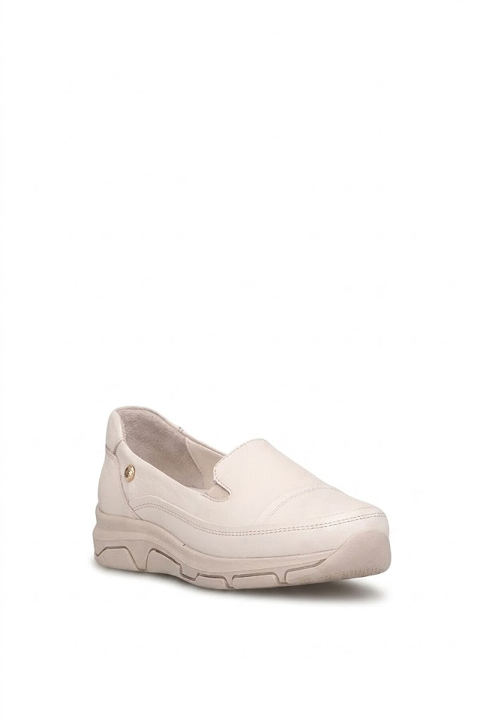 Mammamia D26YA-3570 Kadın Hakiki Deri Casual Ayakkabı Krem