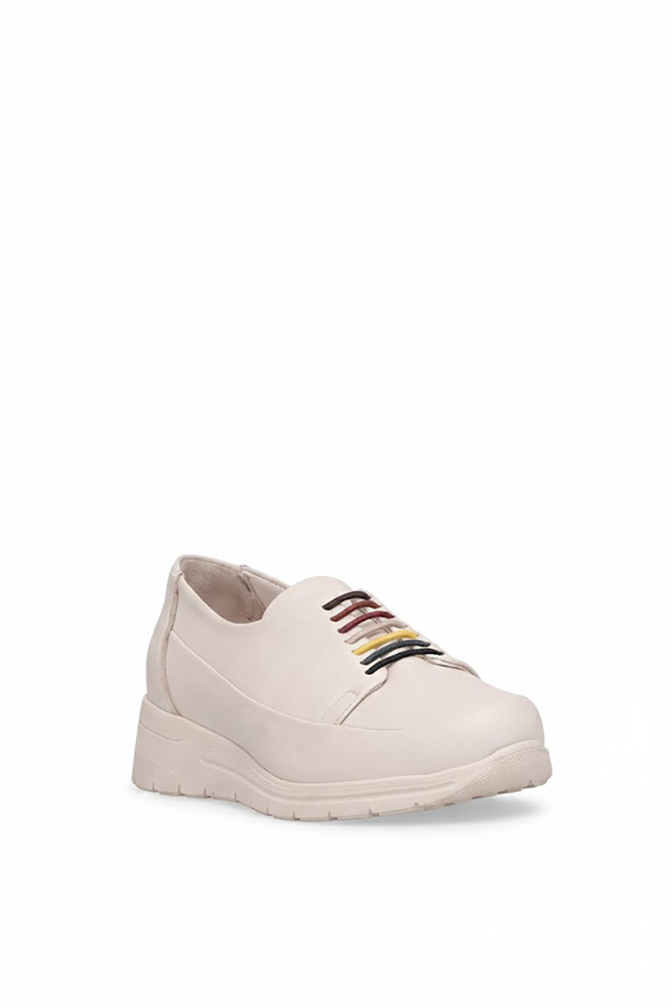 Mammamia D26YA-3615 Kadın Hakiki Deri Casual Ayakkabı Krem