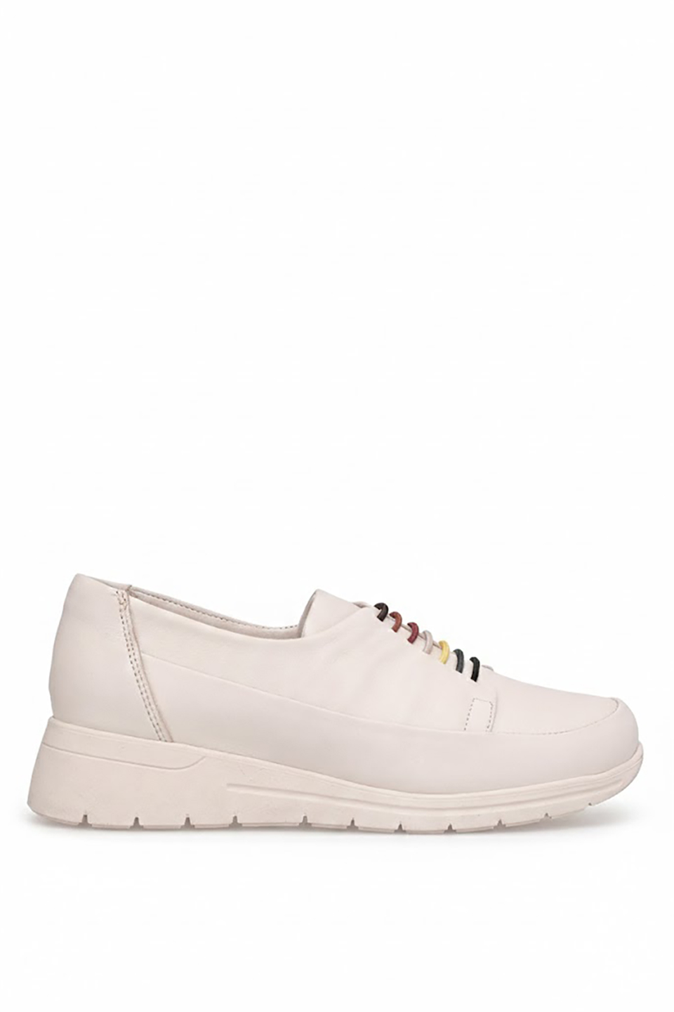 Mammamia D26YA-3615 Kadın Hakiki Deri Casual Ayakkabı Krem