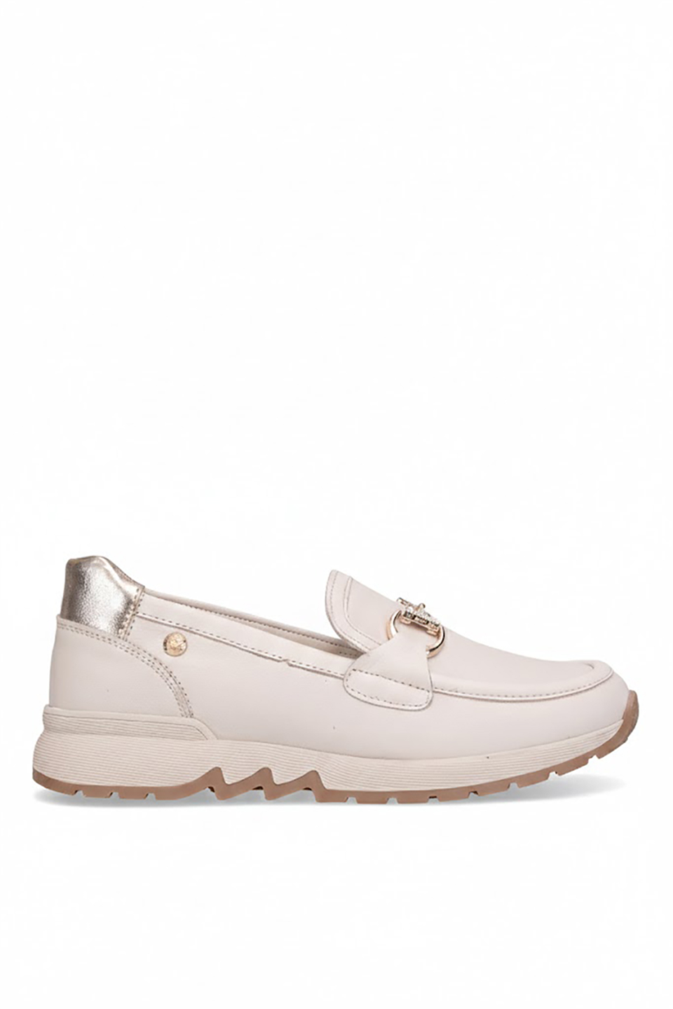 Mammamia D26YA-3975 Kadın Hakiki Deri Casual Ayakkabı Krem