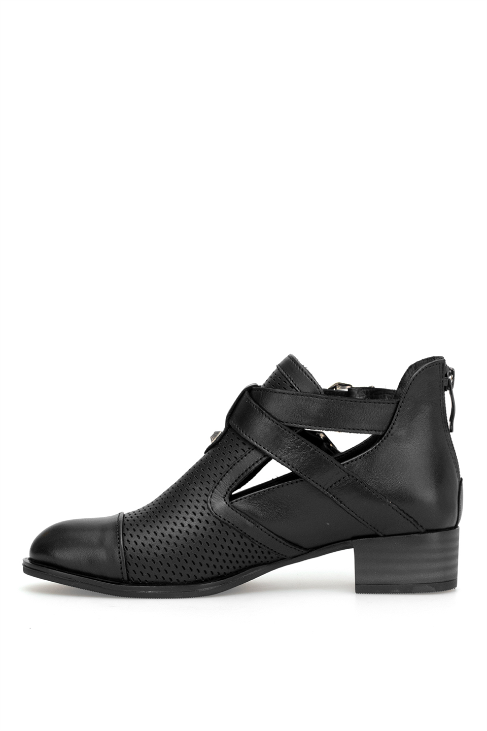 Mammamia D26YA-7420 Kadın Hakiki Deri Klasik Topuklu Ayakkabı Siyah