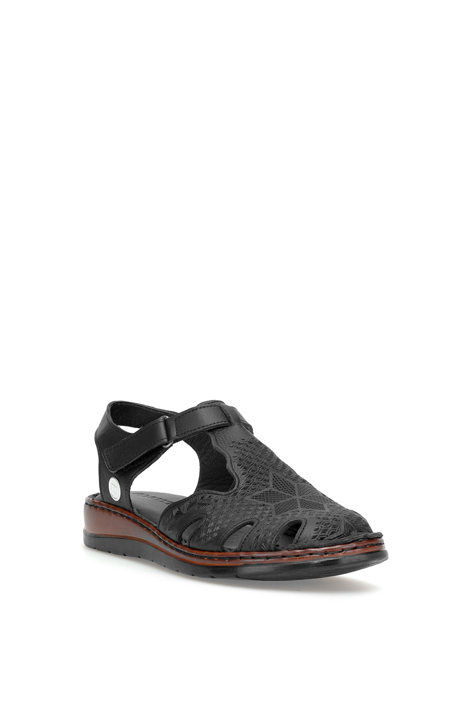 Mammamia D26YS-2360 Kadın Hakiki Deri Düz Sandalet Siyah