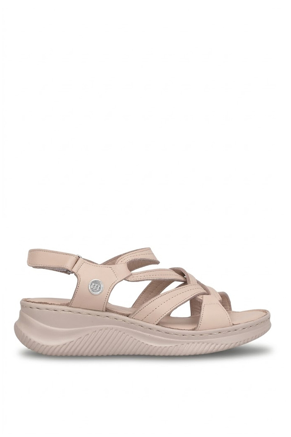 Mammamia D26YS-2375 Kadın Hakiki Deri Düz Sandalet Bej