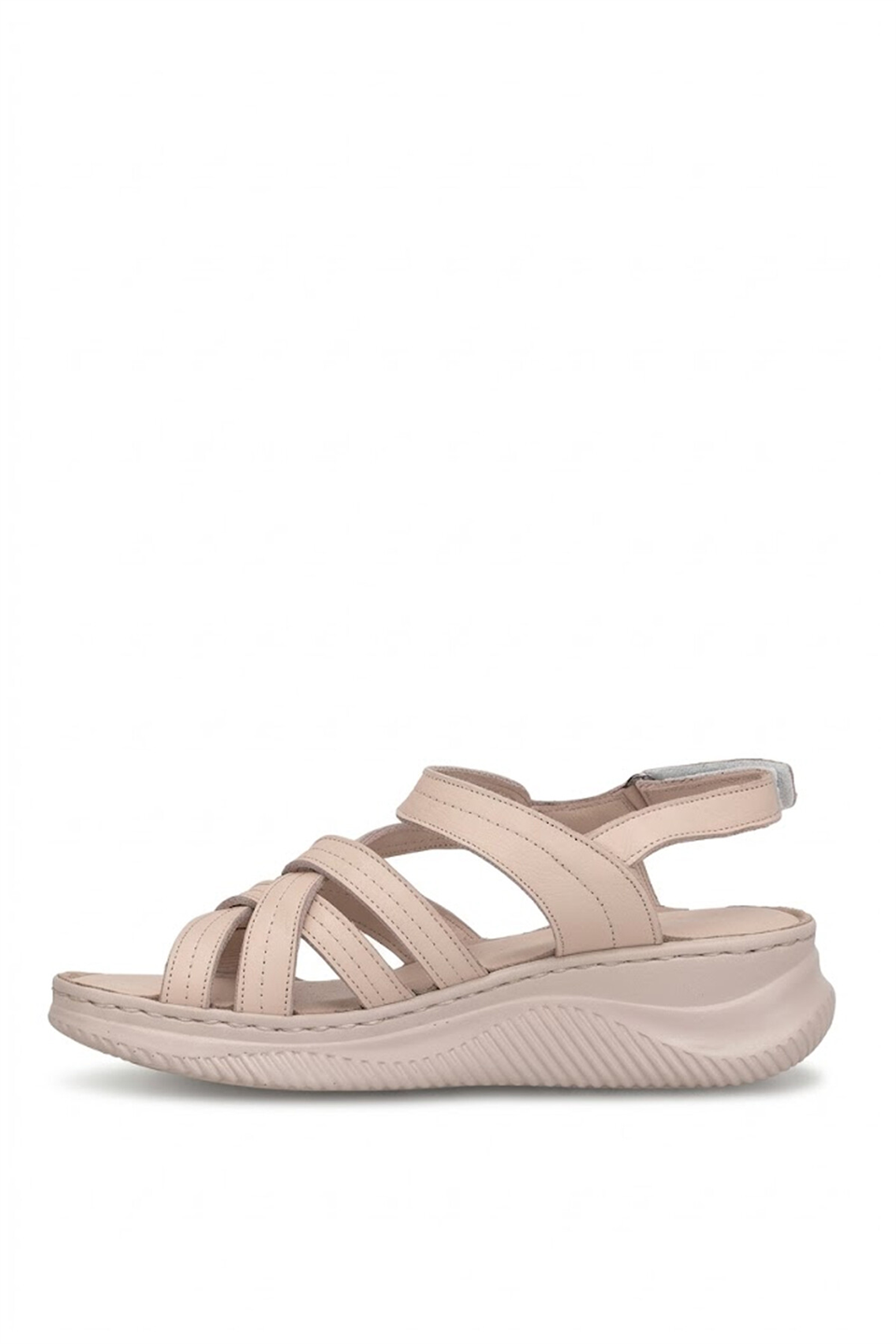 Mammamia D26YS-2375 Kadın Hakiki Deri Düz Sandalet Bej