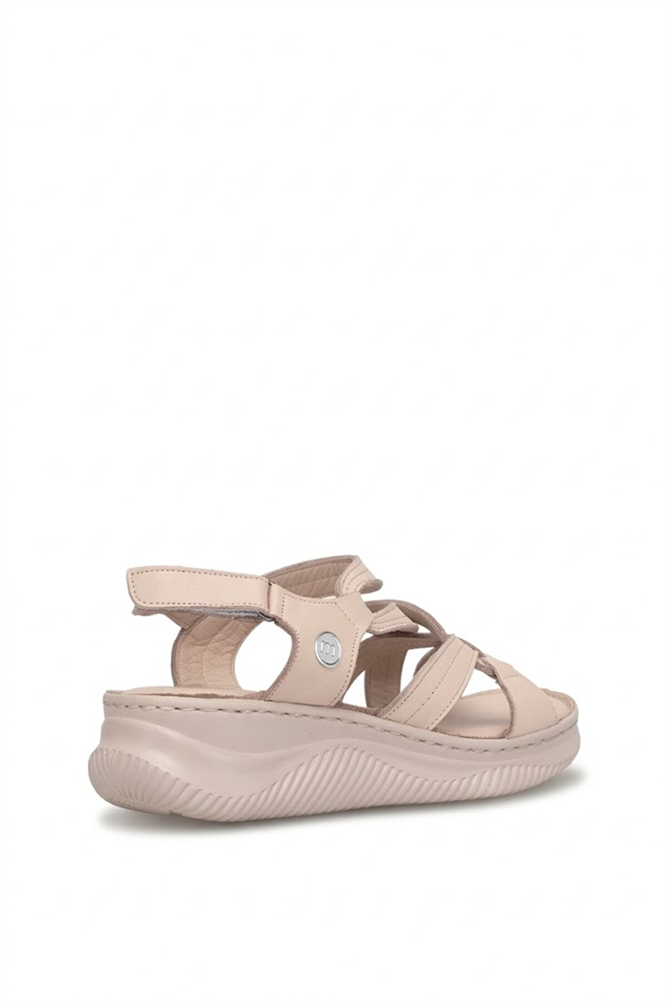 Mammamia D26YS-2375 Kadın Hakiki Deri Düz Sandalet Bej