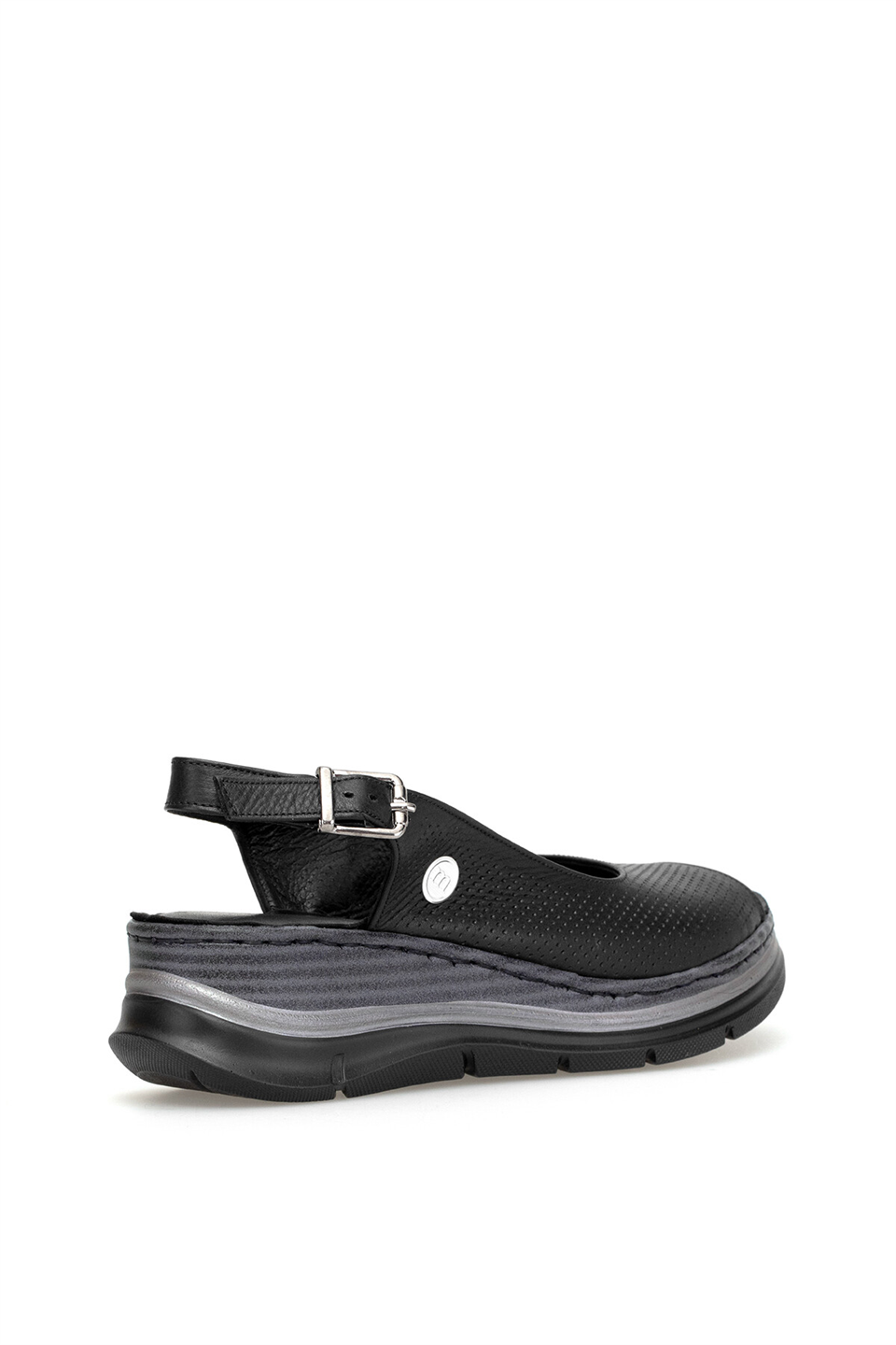 Mammamia D26YS-2605 Kadın Hakiki Deri Düz Sandalet Siyah