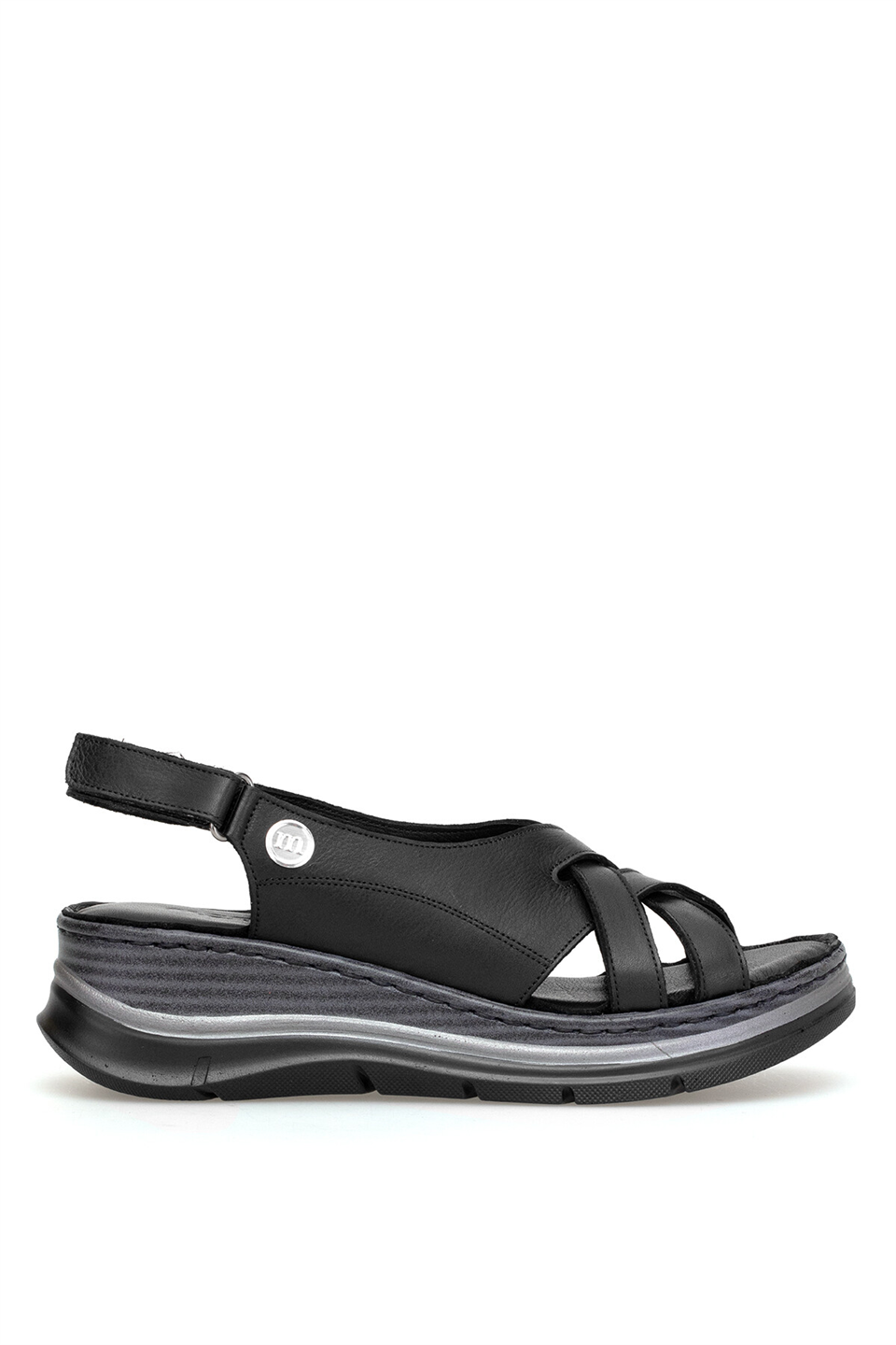 Mammamia D26YS-2615 Kadın Hakiki Deri Düz Sandalet Siyah