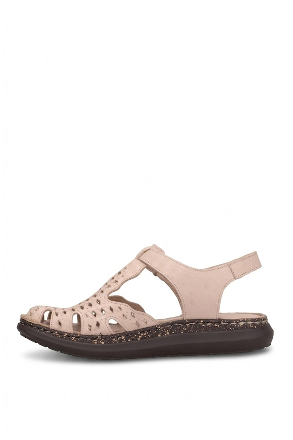 Mammamia D26YS-2750 Kadın Hakiki Deri Düz Sandalet Bej