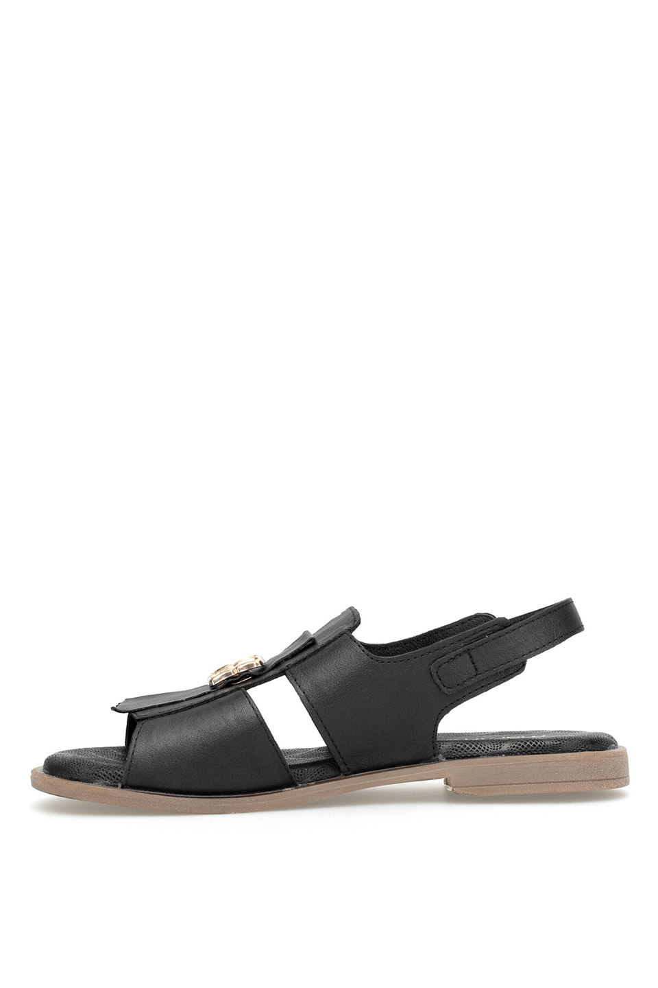 Mammamia D26YS-2780 Kadın Hakiki Deri Düz Sandalet Siyah