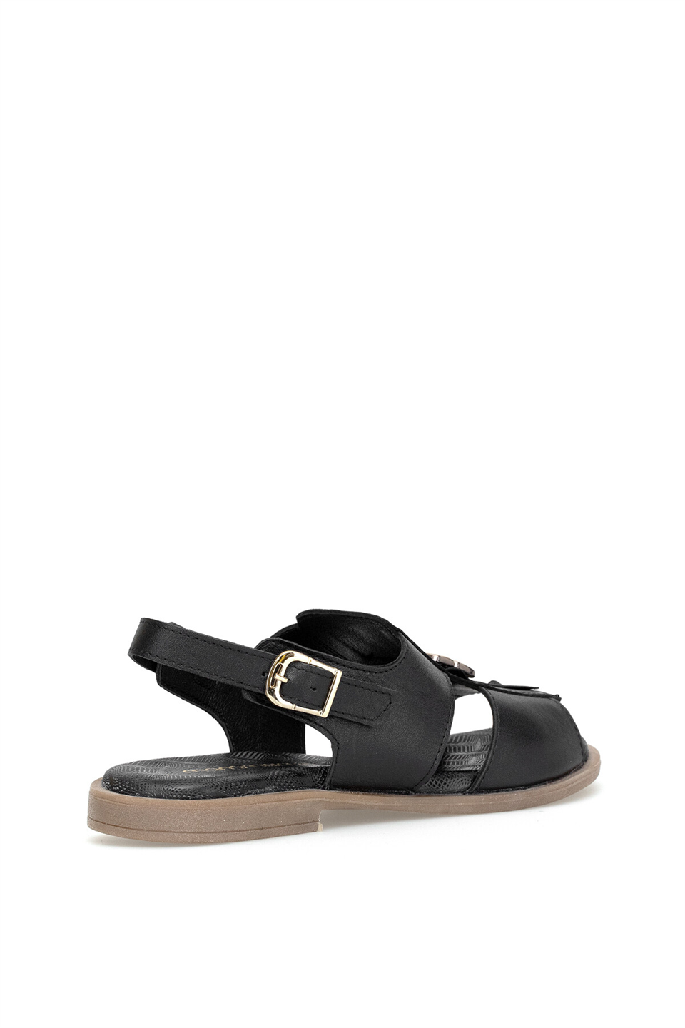 Mammamia D26YS-2780 Kadın Hakiki Deri Düz Sandalet Siyah