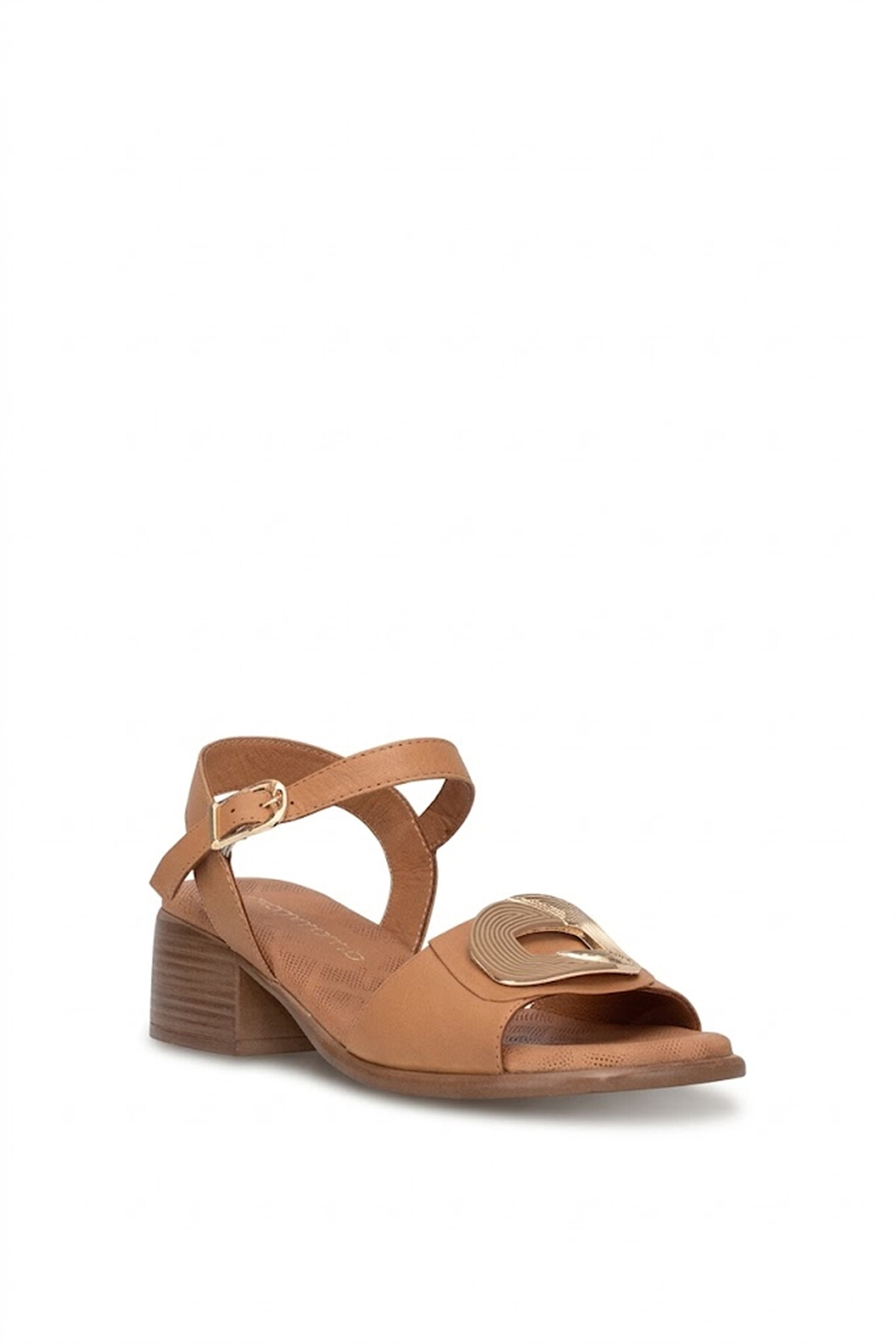Mammamia D26YS-2795 Kadın Hakiki Deri Topuklu Sandalet Taba