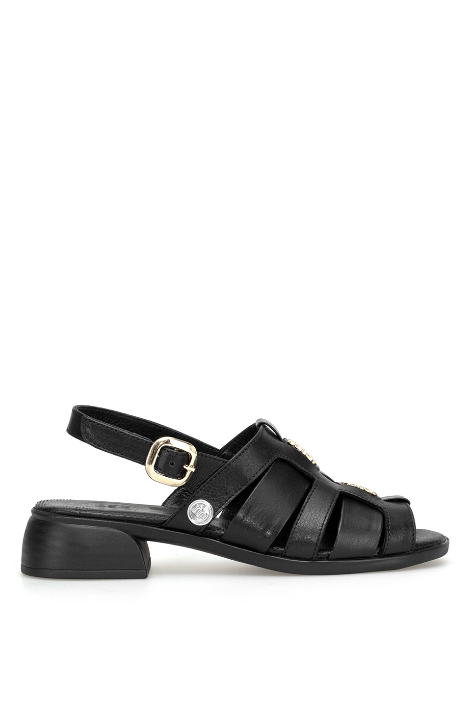 Mammamia D26YS-5100 Kadın Hakiki Deri Topuklu Sandalet Siyah