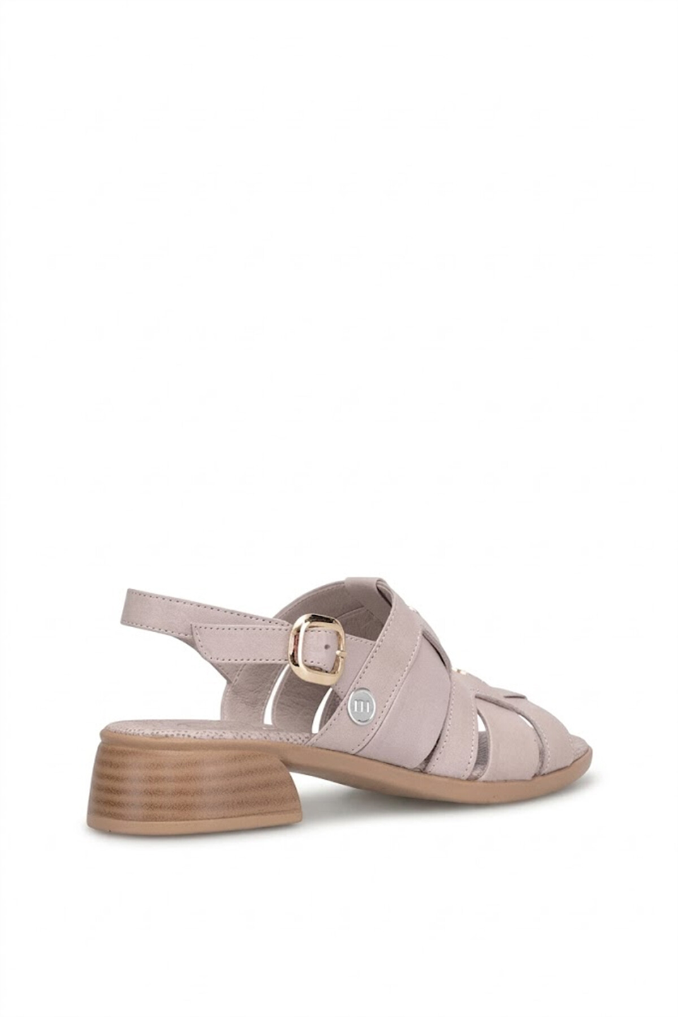 Mammamia D26YS-5100 Kadın Hakiki Deri Topuklu Sandalet Gri