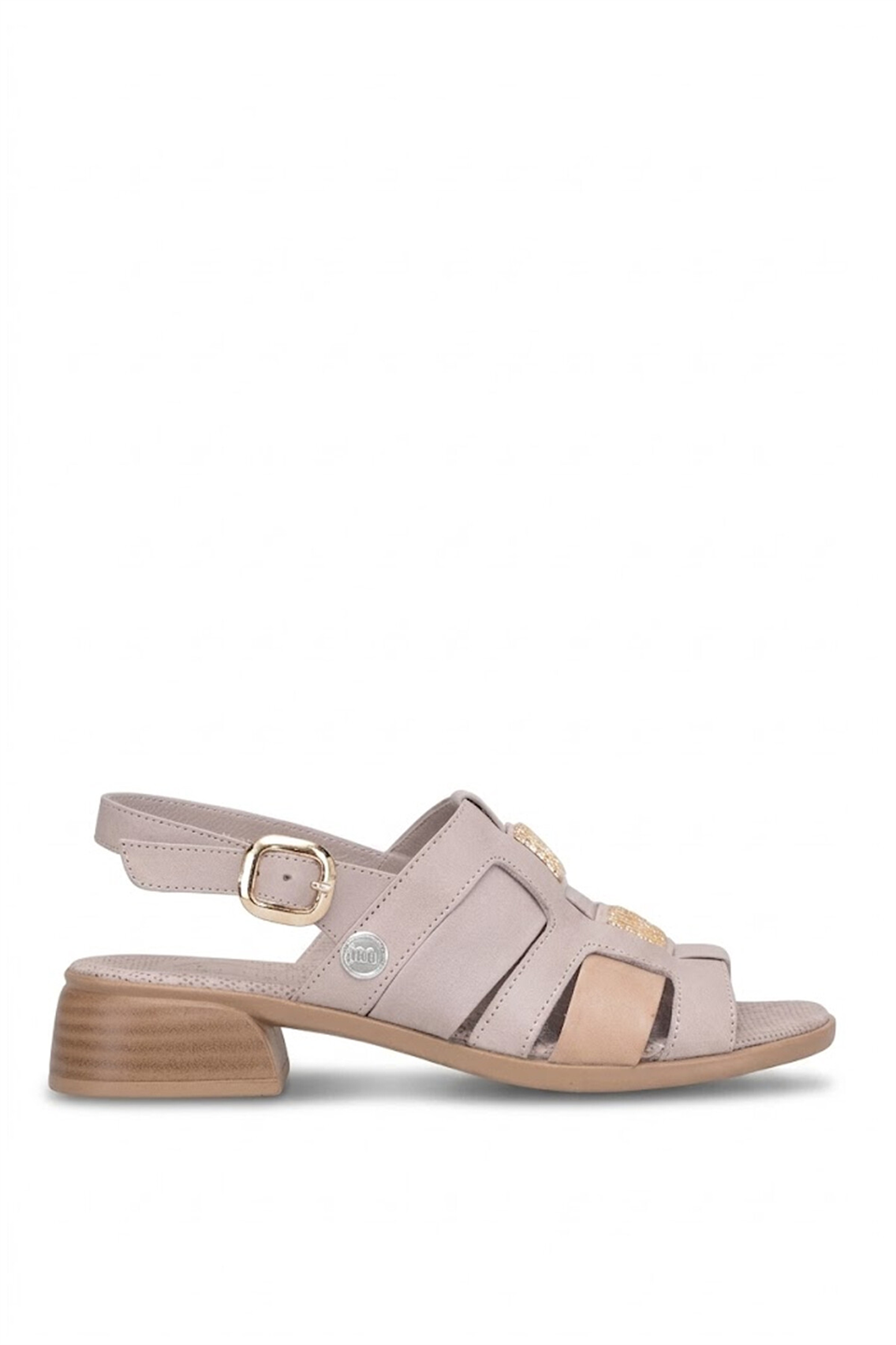 Mammamia D26YS-5100 Kadın Hakiki Deri Topuklu Sandalet Gri