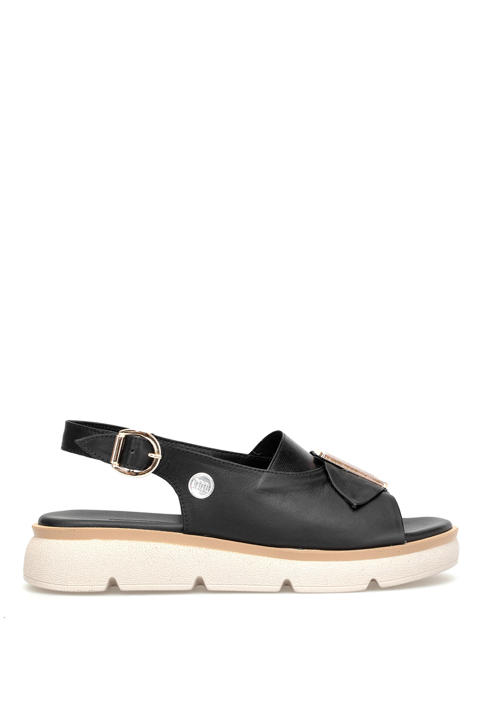 Mammamia D26YS-5115 Kadın Hakiki Deri Düz Sandalet Siyah