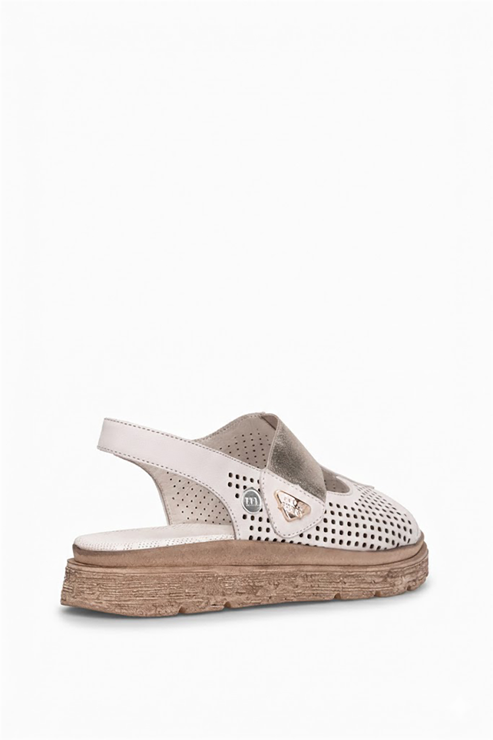 Mammamia D26YS-5185 Kadın Hakiki Deri Düz Sandalet Krem