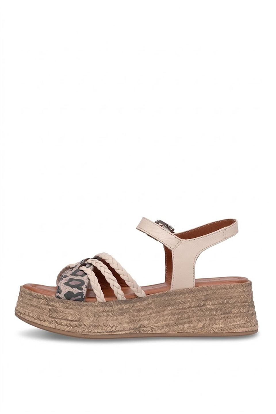 Mammamia D26YS-5260 Kadın Hakiki Deri Düz Sandalet Bej