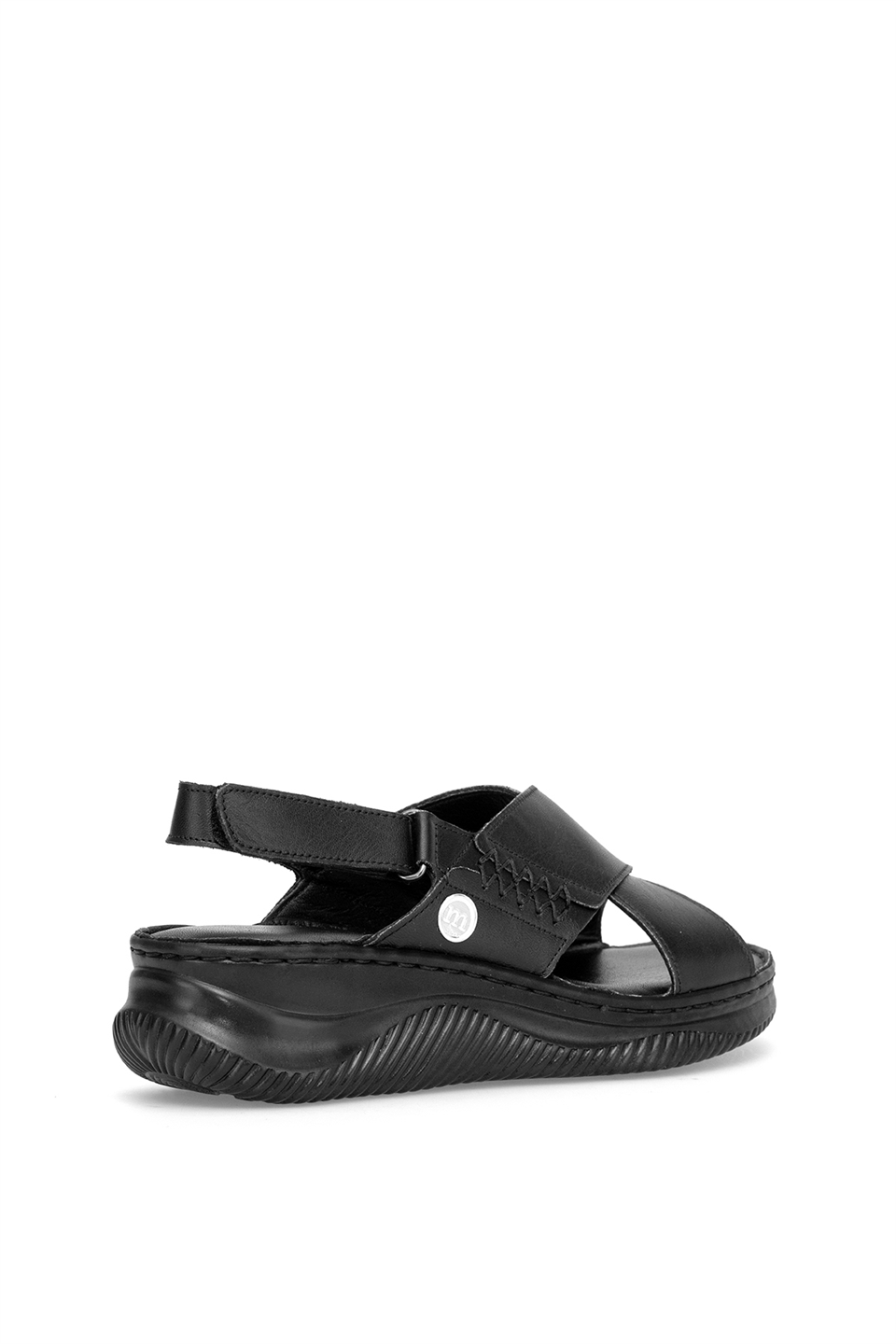 Mammamia D26YS-5320 Kadın Hakiki Deri Dolgu Topuk Sandalet Siyah