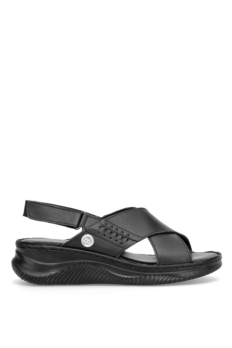 Mammamia D26YS-5320 Kadın Hakiki Deri Dolgu Topuk Sandalet Siyah