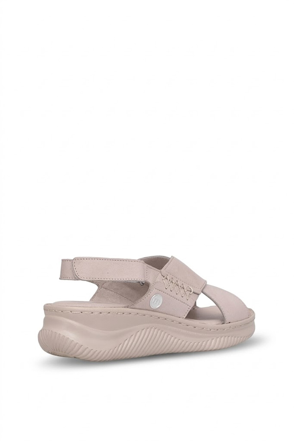 Mammamia D26YS-5320 Kadın Hakiki Deri Dolgu Topuk Sandalet Gri