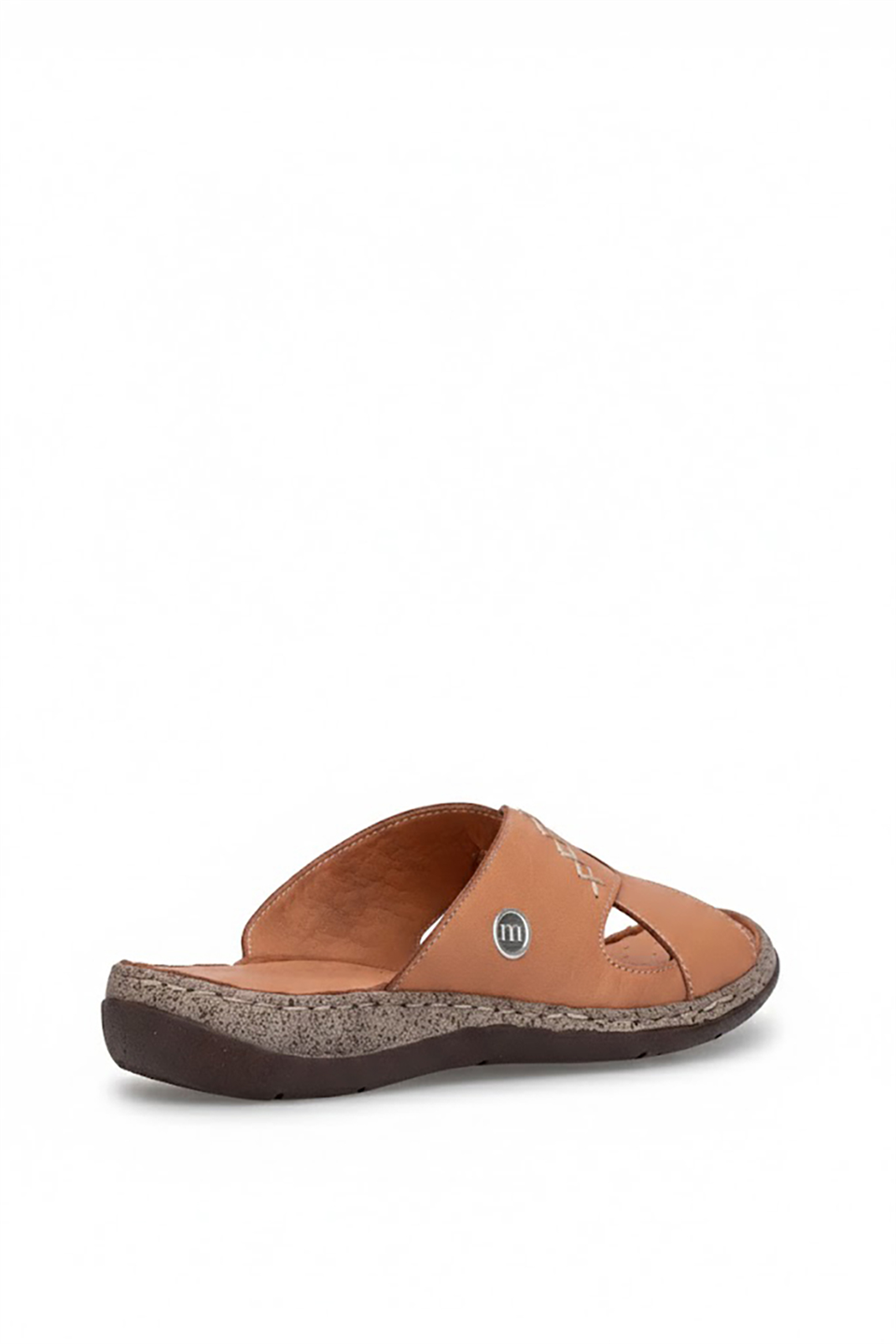 Mammamia D26YT-1355 Kadın Hakiki Deri Düz Terlik Taba