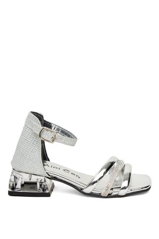 Minican BR P 116 Patik Kız Çocuk Abiye Ayakkabı Gümüş